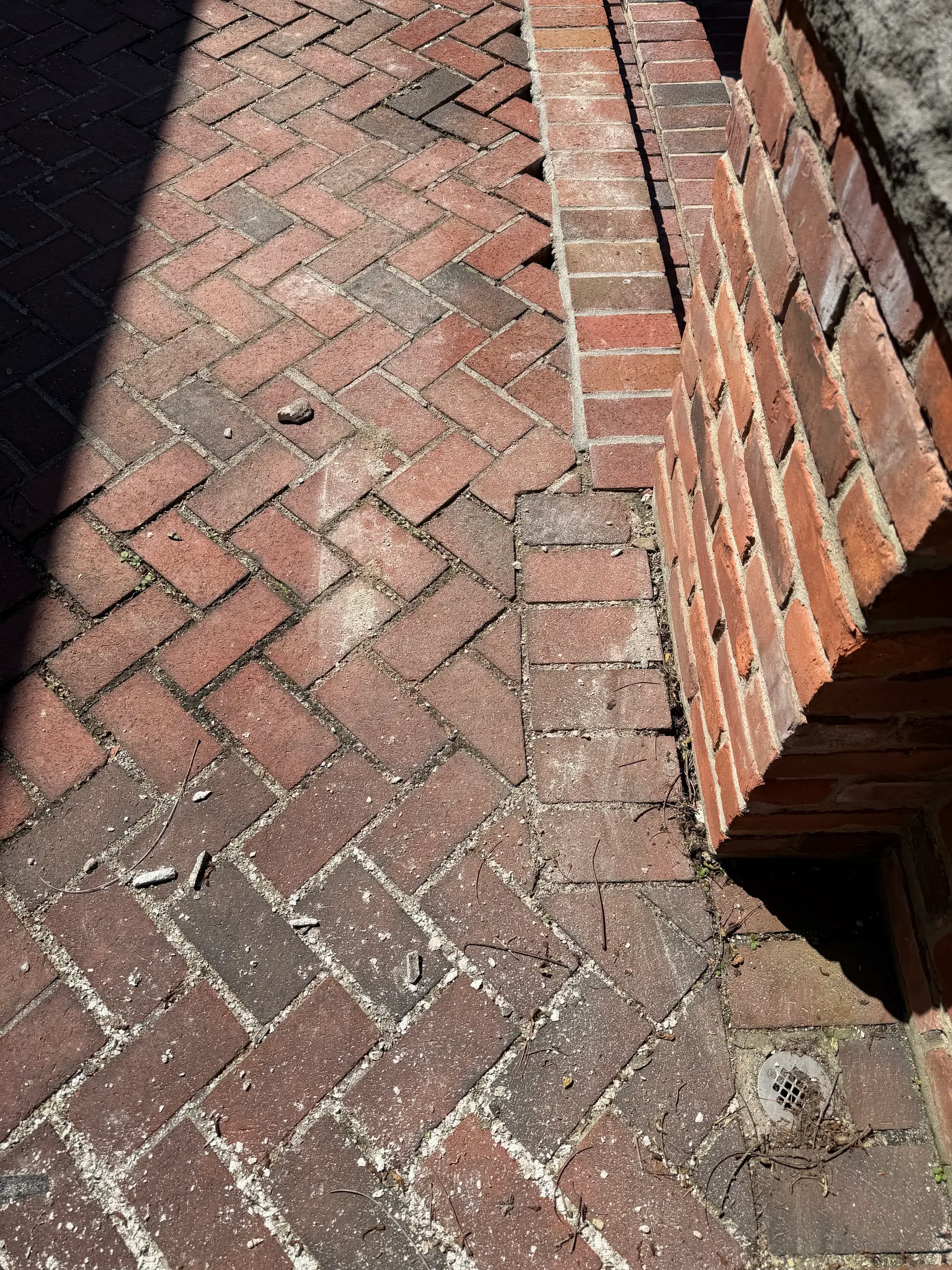 Herringbone brick paver patio by Patriot Masonry
